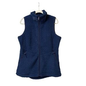 Avalanche navy blue fleece Sherpa cozy warm zip up sleeveless vest size large